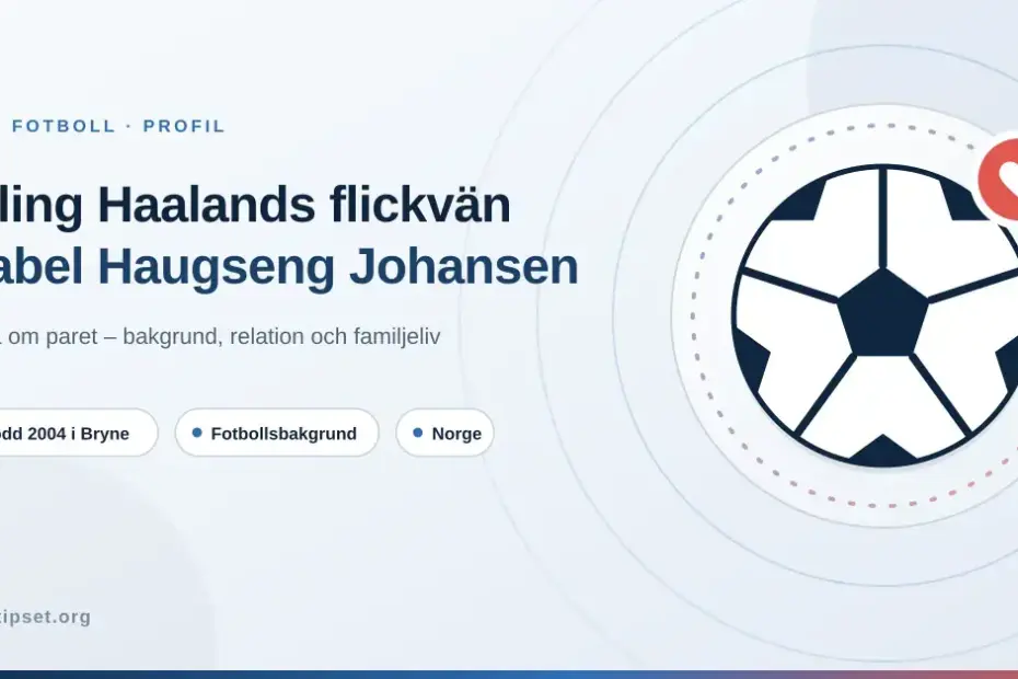 Grafik med en fotboll och ett hjärta samt texten ”Erling Haalands flickvän Isabel Haugseng Johansen – fakta om paret”.